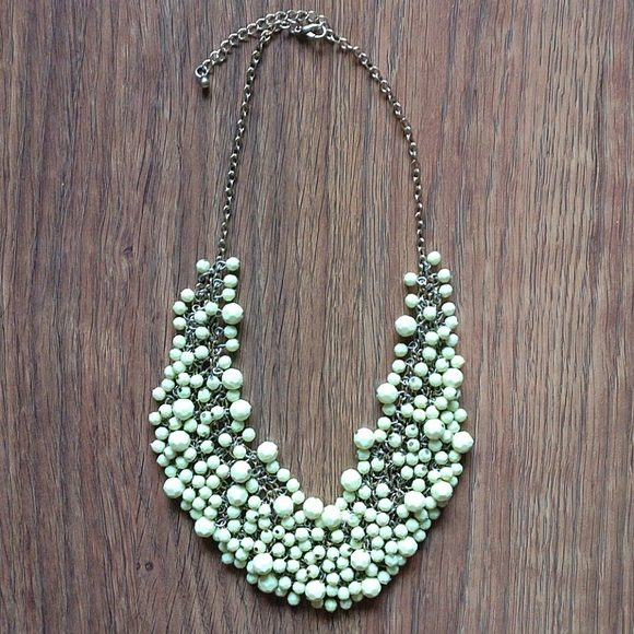 Yellow Beaded Statement Necklace - Picture 1 of 4